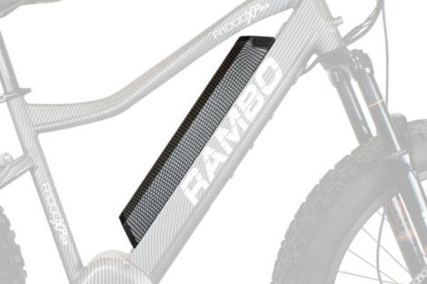 Side view of installed electric bike battery on Rambo E-Bike