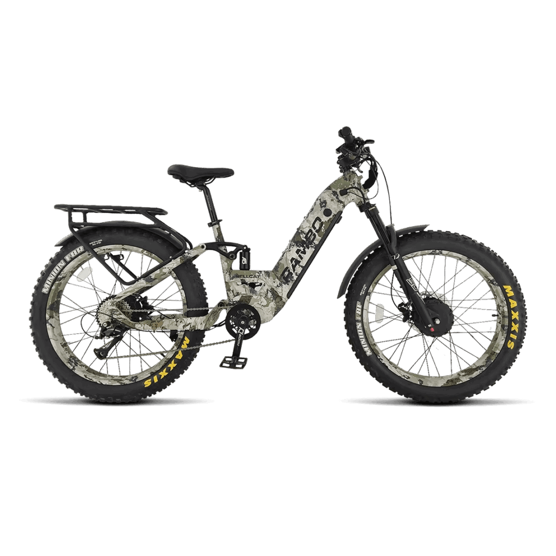 Side view of the Rambo Hellcat 1000W Electric bike-Kings Camo