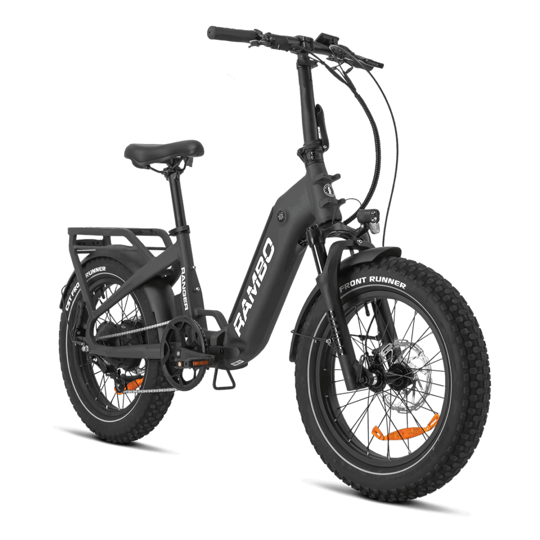 Front view picture of the Ranger Folding E-Bike 750W Matte Black