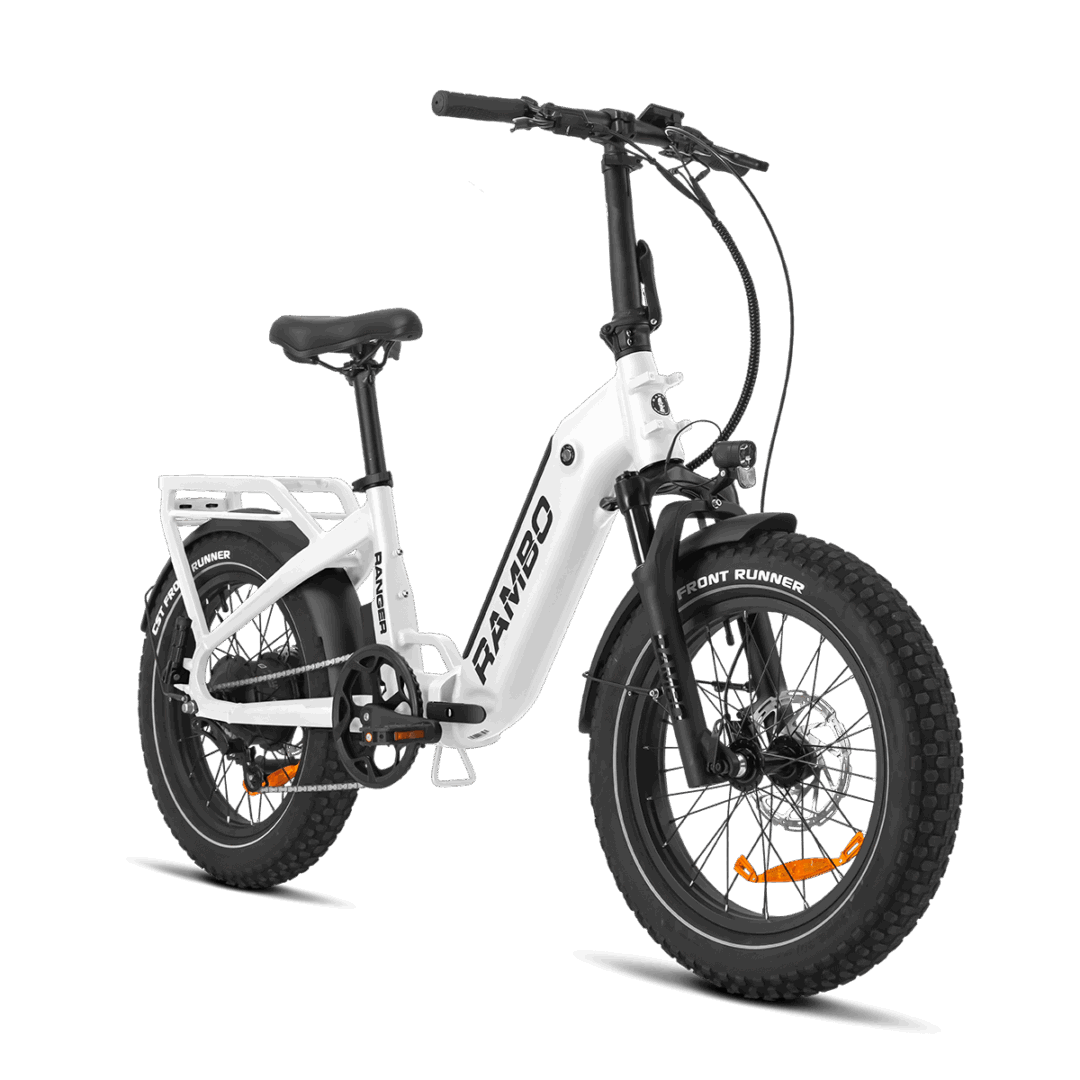 Side view picture of the Ranger Folding E-Bike 750W White